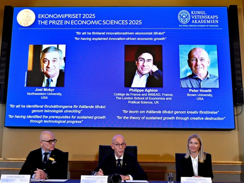Mokyr, Aghion and Howitt win Nobel Prize in Economics