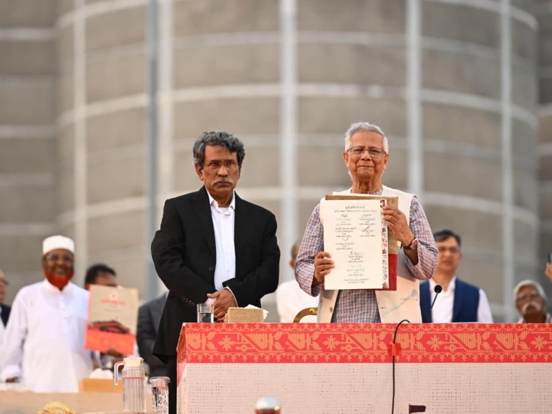 ‘Birth of New Bangladesh’, Dr Yunus on July Charter signing