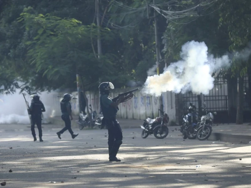 Protest in Gazipur: Police fire teargas, sound grenades to disperse demonstrators