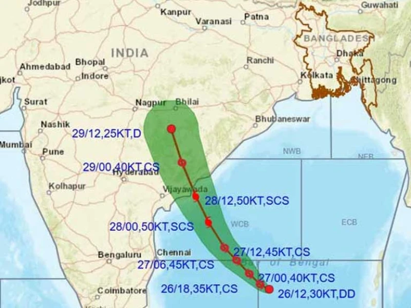 বঙ্গোপসাগরে সৃষ্ট গভীর নিম্নচাপ ঘূর্ণিঝড় ‘মোনথা’-তে রূপ নিয়েছে