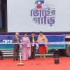 গণভোটের প্রচারণায় যাত্রা শুরু ভোটের গাড়ির