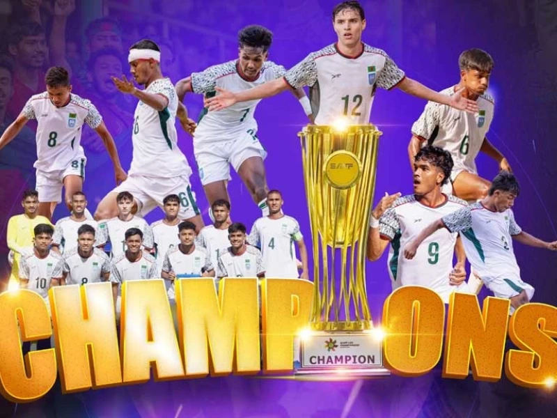 টাইব্রেকারের নাটকে ভারতকে হারিয়ে সাফ অনূর্ধ্ব-২০ চ্যাম্পিয়ন বাংলাদেশ