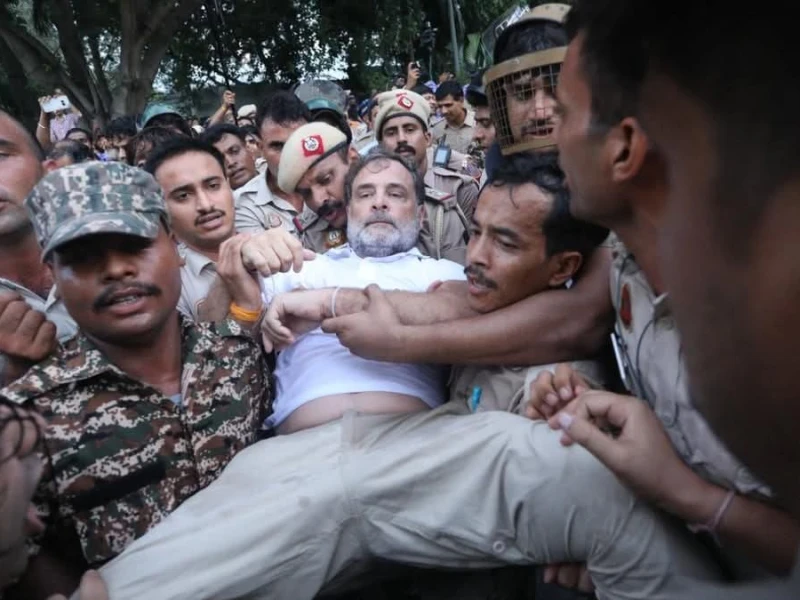 Rahul, Priyanka Gandhi detained during protest outside Modis residence