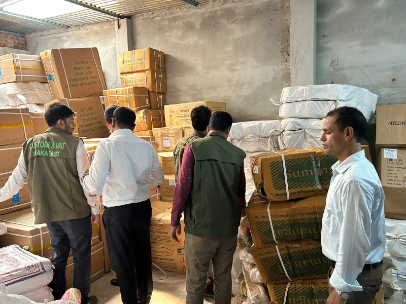 Customs seizes 24 tonnes of yarn without tax invoices in Araihazar raid